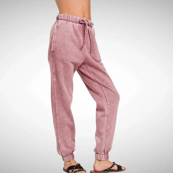 Zenana Plus Size Lt. Rose Joggers Size 3X NWT - Picture 2 of 3